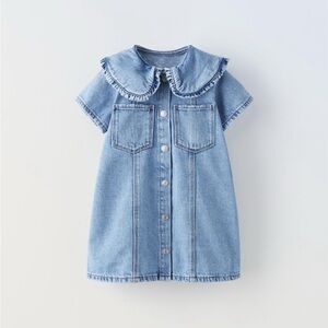 Toddler girls ZARA collared denim dress size 5-6 years